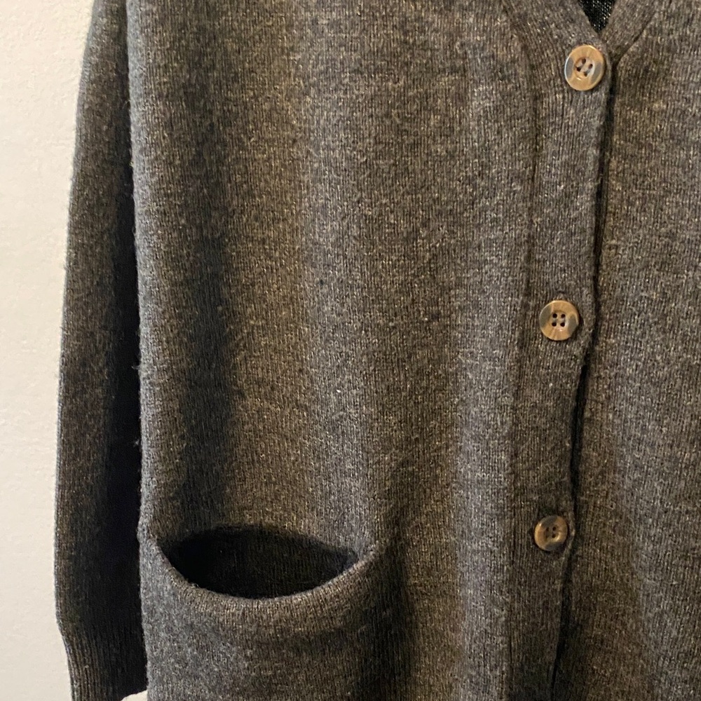Dark Gray Button-Up Cardigan - Picture 2 of 6